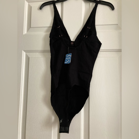 Free People Intimately Black Larissa Snap Button Bodysuit - Picture 4 of 9